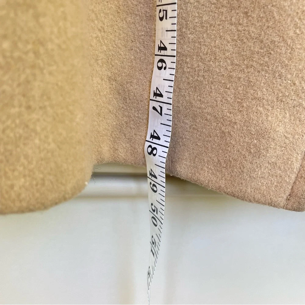 Fleurette Of California Camel Hair Double Breasted Long Trench Coat Tan L Work - Picture 14 of 14